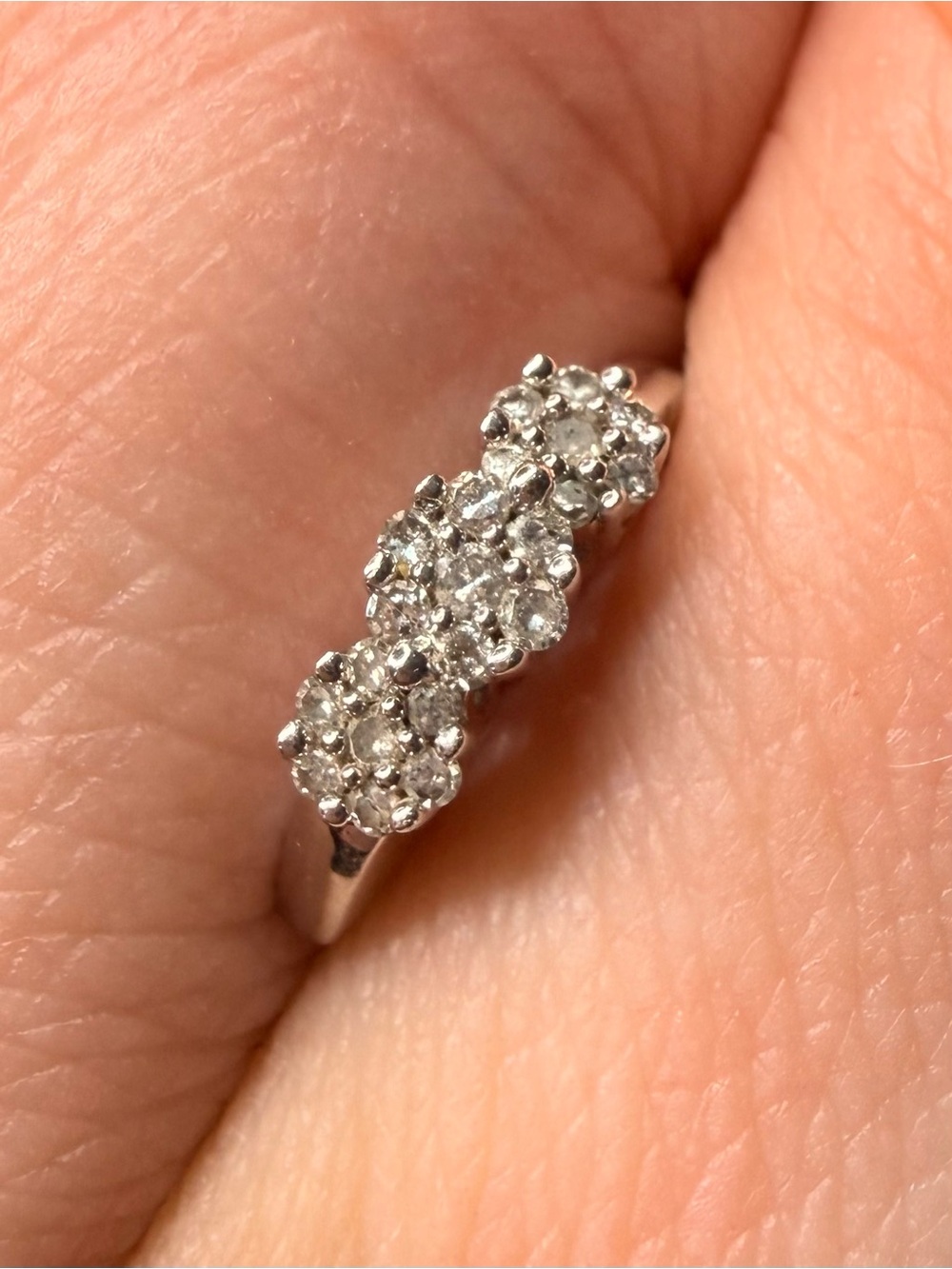 Zales 10k White Gold 1/4CT Diamond Floral Cluster Hoop Earrings - Picture 8 of 12